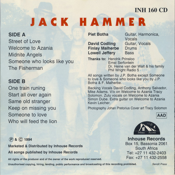 Jack Hammer: Ghosts On The Wind (back cover)